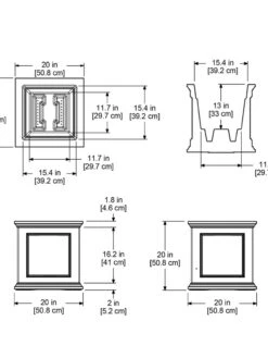 Fairfield Self-Watering Square Planter, 20” X 20” -Garden Care Store 39618 16V tif