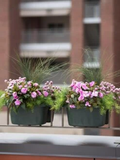 Self-Watering Saddle Railing Planter, 16" -Garden Care Store 8592175GR 2430 tif