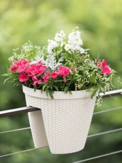 Weave Round Railing Planter, 11" -Garden Care Store 8598370 8580 tif