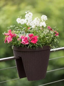 Weave Round Railing Planter, 11" -Garden Care Store 8598370 8584 tif
