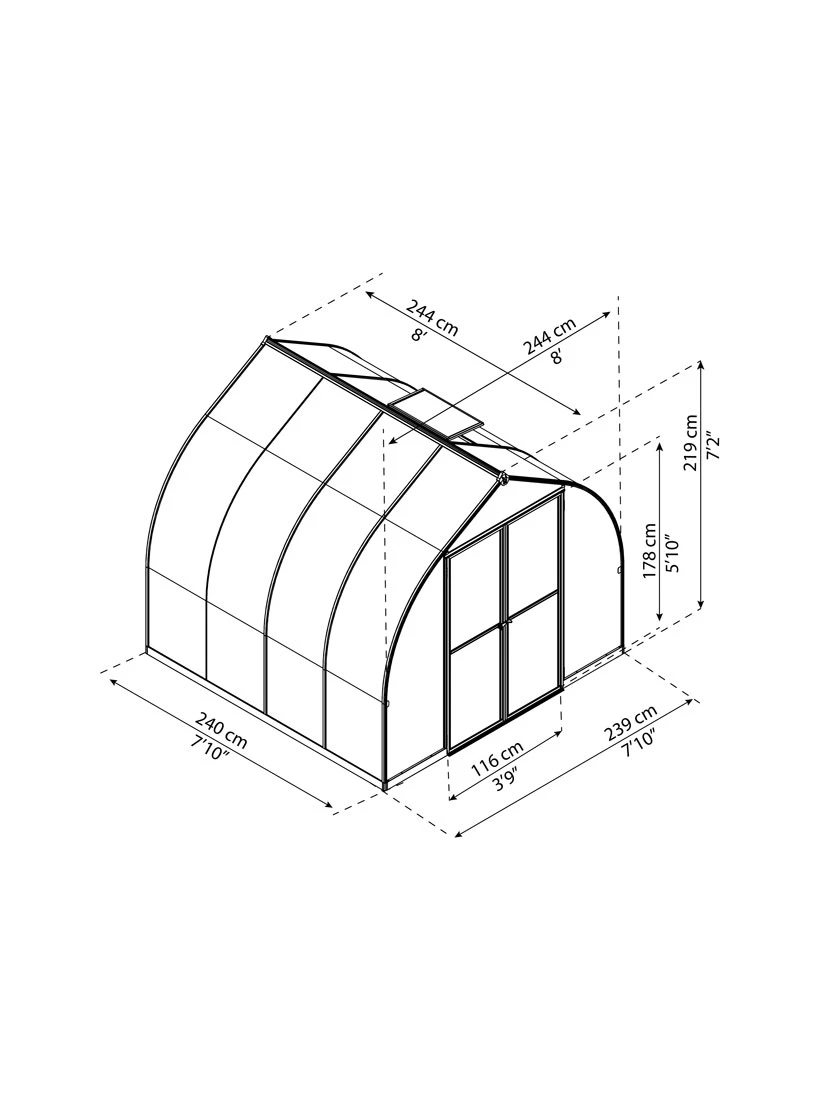 Canopia® By Palram Bella™ Greenhouse, 8' 19 Canopia® By Palram Bella™ Greenhouse, 8' - Image 17