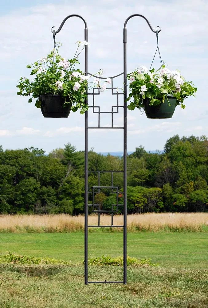 Achla Designs Square-on-Squares Double Pole Trellis 3 Achla Designs Square-on-Squares Double Pole Trellis