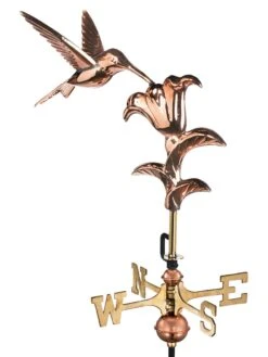 Hummingbird Cottage Copper Weathervane With Roof Mount -Garden Care Store 8600377 01v hummingbird garden copper weathervane pole