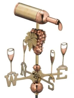 Wine Bottle Cottage Garden Weathervane With Pole -Garden Care Store 8600383 01v