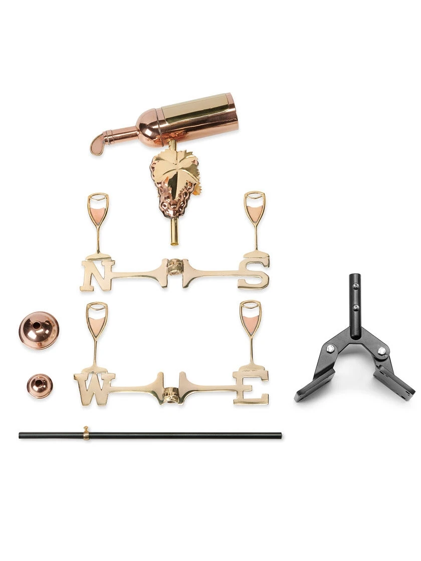 Wine Bottle Cottage Copper Weathervane With Roof Mount 5 Wine Bottle Cottage Copper Weathervane With Roof Mount - Image 3
