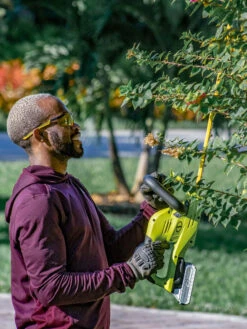 Sun Joe 24V-HT22-LTE 24-Volt ION+ Cordless Hedge Trimmer Kit | 22-Inch | W/ 2.0-Ah Battery And Charger -Garden Care Store 8610657 06v