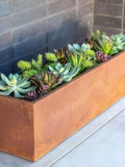 Veradek Metallic Series Corten Steel Window Box Planter, 36" -Garden Care Store 8611609 02V tif