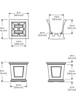 Fairfield Self-Watering Square Planter, 16” X 16” 23 Fairfield Self-Watering Square Planter, 16” X 16” -Garden Care Store 8611695 19V tif