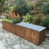 Nice Corten Trough Planters With Bench Top -Garden Care Store 8612399 03v