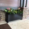 Nice Aluminum Trough Planter With Casters, 19" High