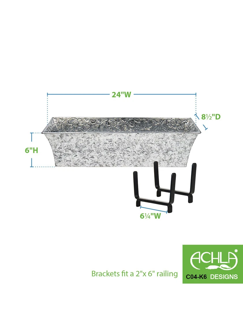 Achla Designs Handrail Flowerbox Bracket Kit For Rail 8 Achla Designs Handrail Flowerbox Bracket Kit For Rail - Image 6