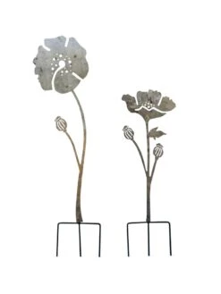 Poppy Garden Stakes Set Of 2 -Garden Care Store 8613140 7822