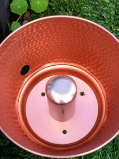 Hammered Copper Hose Pot With Lid -Garden Care Store 8613311 0022