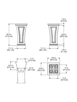 Cambridge Tall Planter, 28" Height -Garden Care Store 8613524 04V 3 4