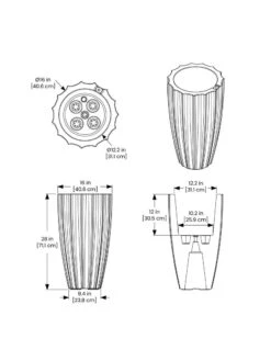 Sedona Tall Planter, 28" Height 12 Sedona Tall Planter, 28" Height -Garden Care Store 8613525 10V 3 4