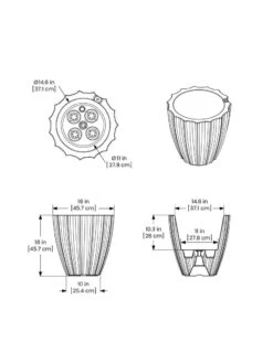 Sedona Round Planter, 18" Diameter -Garden Care Store 8613526 07V 3 4